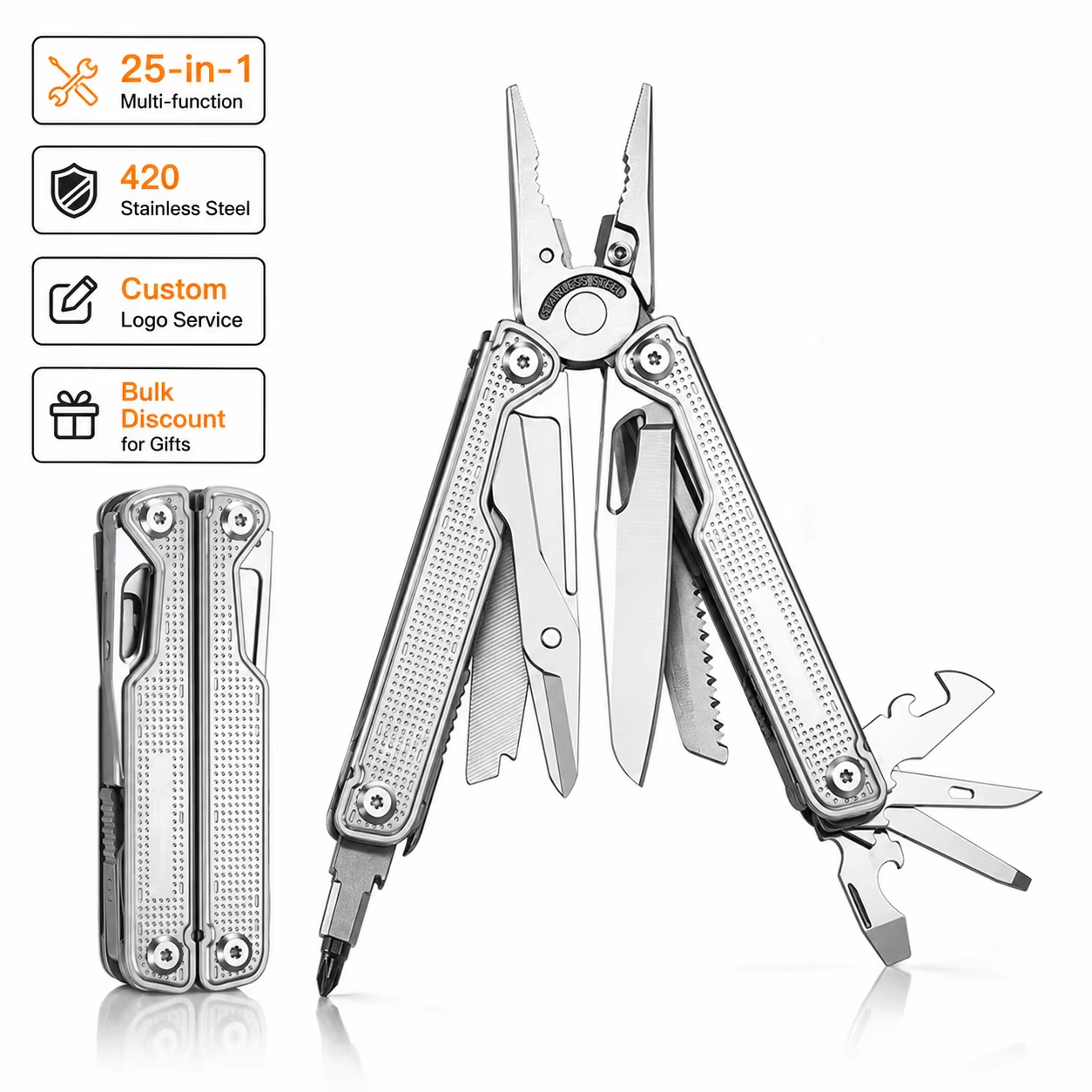 Multi Tool Plier - Professional 25-in-1 Multitool Folding Knife Heavy