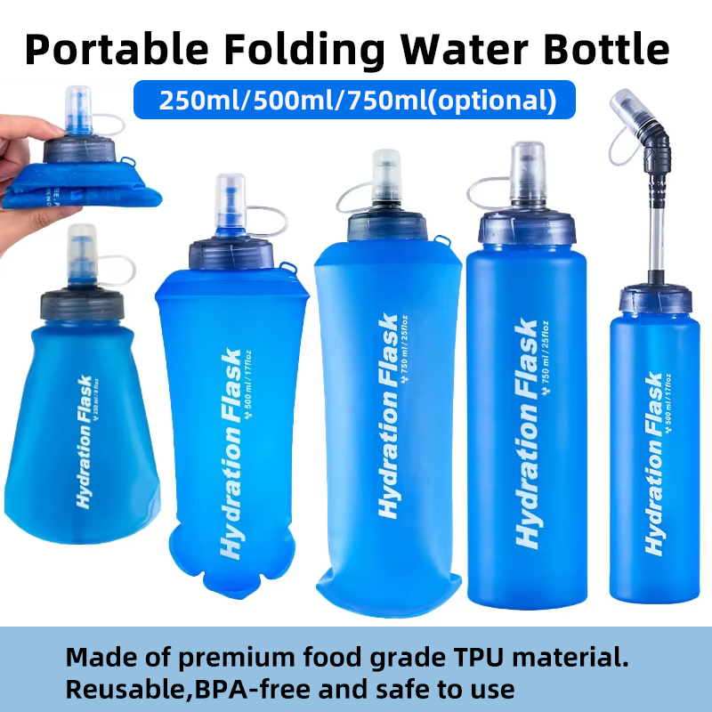 250ml 500ml 750ml Portable Fol - Water Bag Collapsible review and price